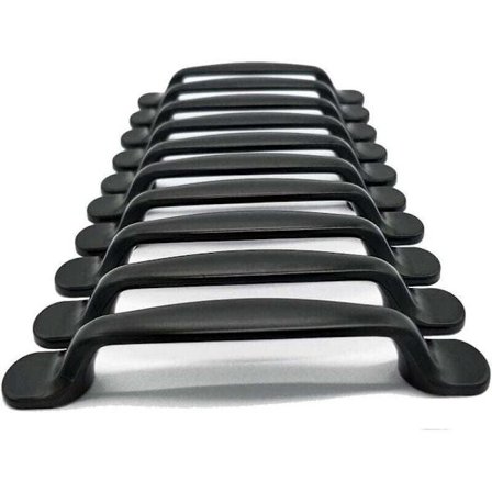 20x Håndtag Køkkenskab Skab Skuffe Møbel Møbelskuffe Forvent 96mm, Sort Aluminium