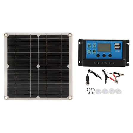 RV Solcellepanel 12W Mono Solcelle Batterilader Panel Adaptiv Integrert Spenningsreguleringsmodul Intelligent Kontroll med Laderegulering 30A