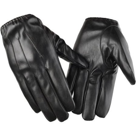 Herre skinnhansker, svart vinter skjerm, berøringsskjerm kjørehansker for sykkel