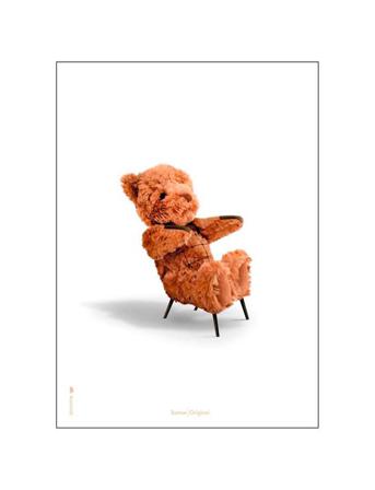 Bamsen Hvid Home Decoration Posters & Frames Posters Multi/mønstret Brainchild