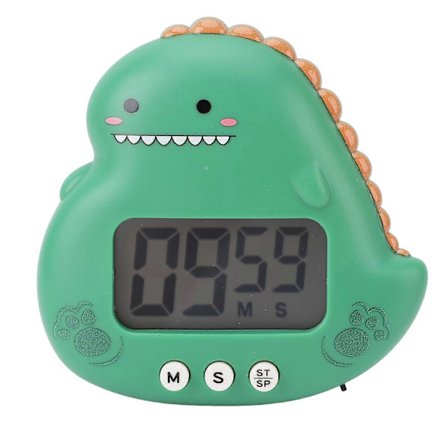 Sød Dinosaur Børnetimer Stort LCD Display Høj Alarm Digital Køkkentimer Magnetisk Nedtællingstimer til Klasseværelse Hjemmestudie Madlavning Grøn
