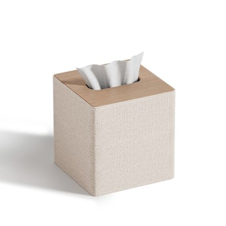 Kreativ lys luksus vevboks firkantet high-end vev tube serviett rull papirboks papirrør (perlehvit)