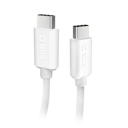 SBS TECABLETISSUETCCG USB-C - USB-C 1,5m 60W flätad kabel - grå