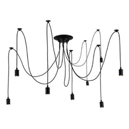 Kompatibel med Multi Pendant Ljuskrona Justerbar DIY Tak Spider Hänglampa 1-Huvud