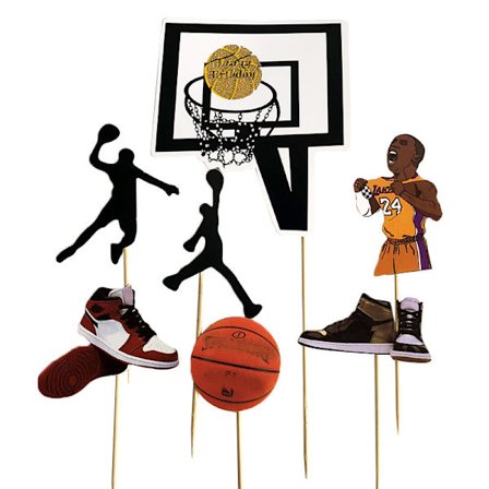 8 x Kagepynt Tillykke med fødselsdagen Kagedekoration Basketball Kagedekoration Fødselsdagskagepynt Cupcake Topper Akryl Fødselsdagskage