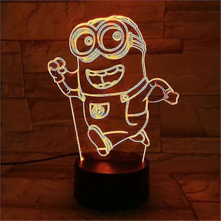 3D LED Despicable Me Minions Nattlampa Barn Sovrum Bordslampa [D]