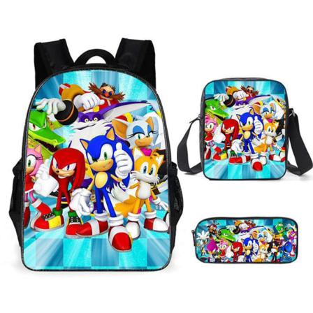 Uusi Sonic lasten koululaukku animoitu 3d-tulostettu reppu Sonic lasten reppu kolmessa sarjassa Y #12 #12