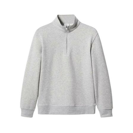 Mango Sweatshirt i bomuld med lynlås foroven Grå, Herre Sweatshirts