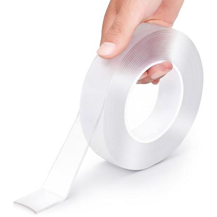 2 stk gjenbrukbar dobbeltsidig tape (2 mm tykk * 3 cm bred * 5 m lang)