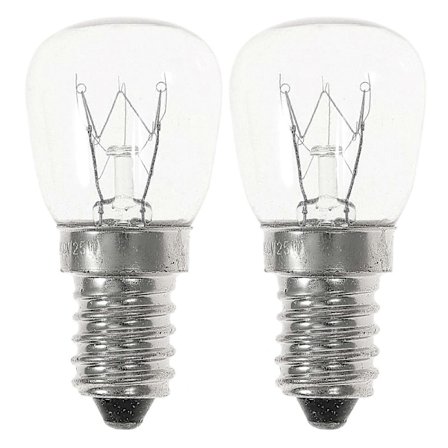 2 stk 25W E14 220-230v Ovnlys Pære Kjøleskap Lyspære Retro Wolfram Filament Lampe Pærer Varmt Gult Lys DB
