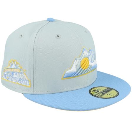 New Era - MLB Grau fitted Cap - Colorado Rockies Mighty Mega 59FIFTY All Star Game Snow Grey/Sky/Gold Fitted @ Hatstore