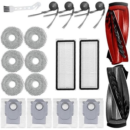 Ersättningstillbehörssats för Qrevo Curve/P20 Pro Dammsugare, Huvudborste, Sidoborste, Filter, Mopp