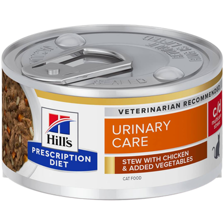 Hill's Prescription Diet Feline - c/d Urinary Care Multicare Stress Stew Canned - Wet Cat Food 82 g x 24 - Katt - Kattefôr & kattemat - Veterinærfôr 