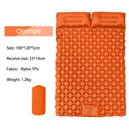 Super Value Selection! Tyk selvoppustelig campingmadras til 2 personer, camping, madras med pude oppustelig campingmåtte til strand, telt