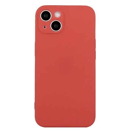 iPhone 15 Straight Edge Phone Case Drop Resistant Flexible Precise Cutout Protective Cover - Tjørn Rød