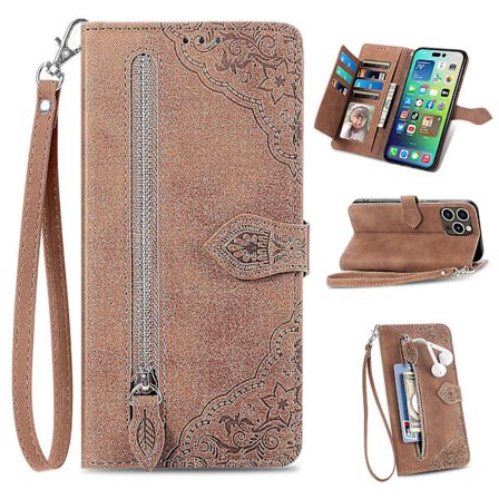 Case För Iphone 13/13 Pro Wallet Telefon Case För Iphone 13 Mini Zipper Wallet Flip Case För Iphone 13 Pro Max