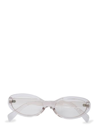 Monki Slim Oval Tinted Sunglasses - White - ONE SIZE