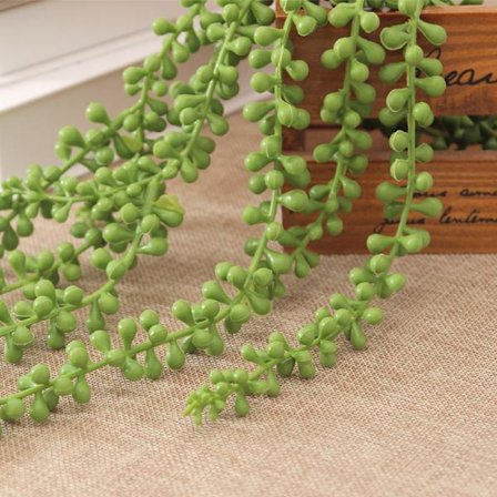 2 stk. Kunstige perle hengende plante streng falske 76cm hengende sukkulenter rotting kjærlighetstårer sukkulenter innendørs utendørs bryllupsfest 