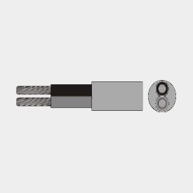 Cable de cobre RKKB, redondo, de dos conductores, 2 x 2.5 mm², 50 metros, gris
