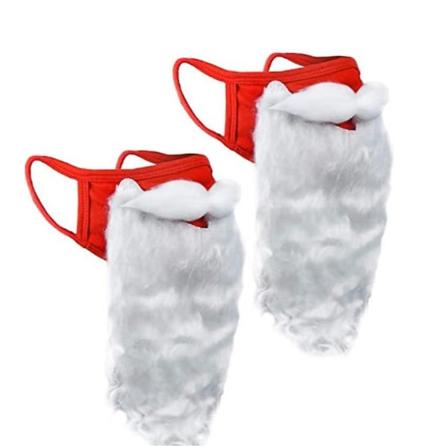 2 st rolig skäggmask Holiday tomtedräkt för vuxen red