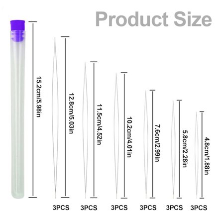 Pærlenål, Pærlenål Store Øjne Pærlenåle Sæt til Frø Perler Smykkefremstilling Broderinåle med Flaske 10 stk