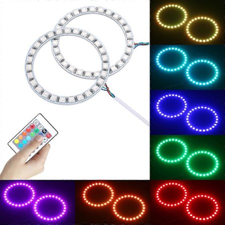 DC12V 10W 280MM RGB Monivärinen LED Angel Eyes Halo Renkaat SMD5050 Kaukosäätimellä Kirkkaus säädettävissä Himmennettävä 16 Väriä Vaihtuva Vilkkuva/ 