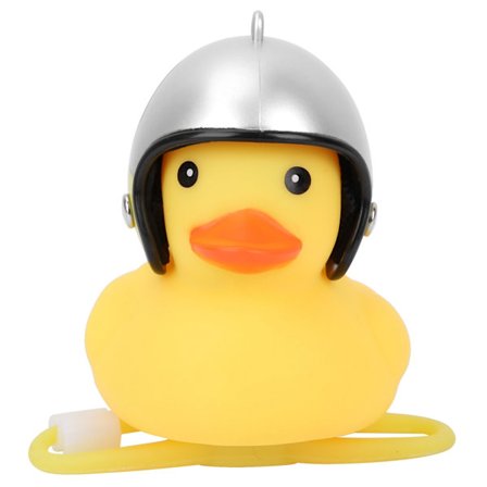 Motorcykel söt liten gul anka med hjälm mountainbike cykel dekoration A