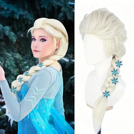 Prinsesse Paryk til Piger Blond Cosplay Paryk Flettet Paryk Cosplay Paryk til Piger, Syntetisk Hår Pigers Blonde Paryk til Kostumefest Halloween Paryk