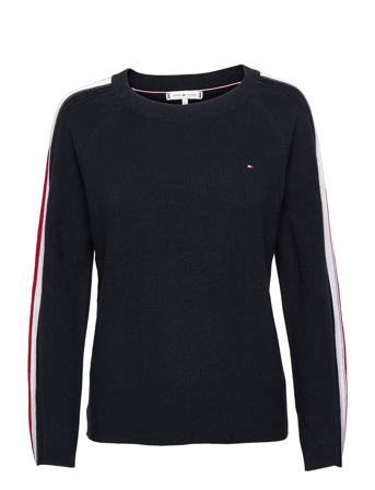 Global Stripe Open-Nk Sweater Black Tommy Hilfiger