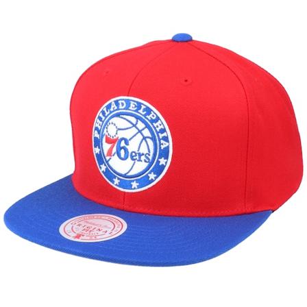 Mitchell & Ness - NBA Červená snapback Kšiltovka - Philadelphia 76ers Wool 2 Tone Red/Royal Snapback @ Hatstore