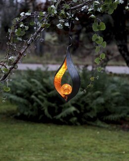 Solcellsdekoration Flamma Svart - Star Trading