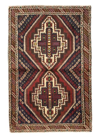 Afshar Shahre Babak Teppe Håndknyttet 98X145 Svart/Brun Persia