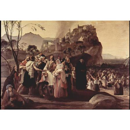 Refugees Of Parga (1831), Francesco Hayez Brun