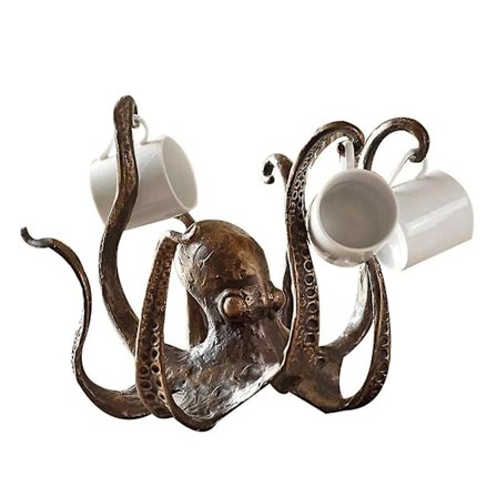 Blekksprut Kaffe Krus Holder Koppholder Resin Blekksprut Statue Ornament