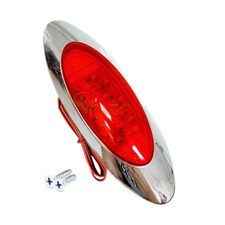 Trailer Clearance Marker Blinkende Signallys Oval LED Sidemarkeringslys 16LED Bremselys til Lastbil Pickup Campere Busser (FMY) Rød