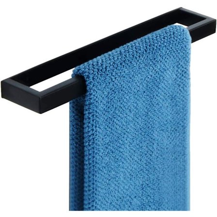 Baderom Håndkleholder, Veggmontert Håndkleholder med Klistremerke Håndklering Ingen Boring, Svart SUS304 Rustfritt Stål Håndkleholder