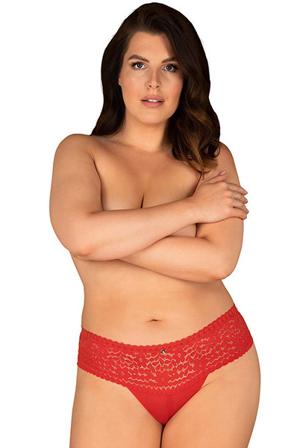 Obsessive Blossmina Panties Red 6XL/7XL Pitsi pikkuhousut