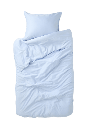 VIDE Enfärgat bäddset i bambu 150x210 cm Sängkläder Blå ONESIZE