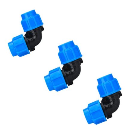 3-pack 90 graders vinkelkoppling 25mm x 25mm PE vattenrör
