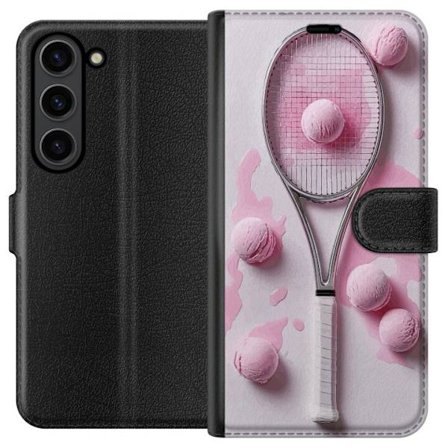 Kompatibelt Lommeboketui til Samsung Samsung Galaxy S24+ Rosa glasskuler og tennisracket i et kreativt, stille bilde med leken popfølelse og moderne