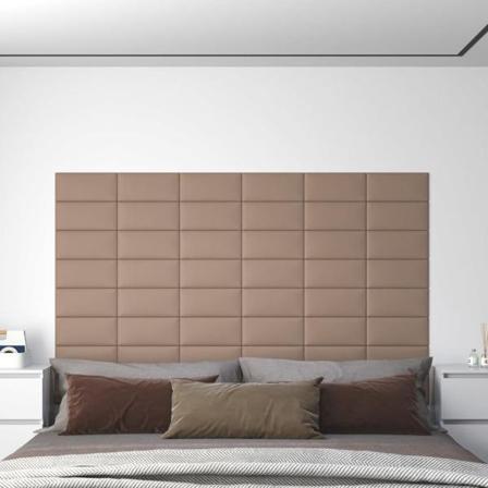 Vidaxl Väggpaneler 12 St Cappuccino 30x15 Cm Konstläder 0,54 M² Brun
