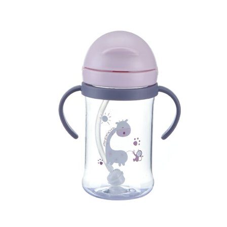 Mug med sugrör för barn 400 ml (rosa)