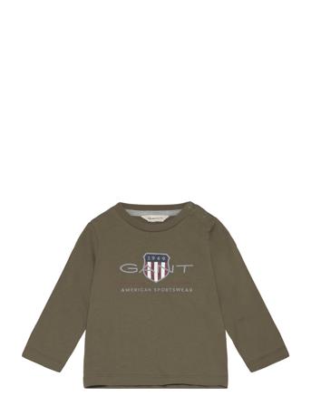 Archive Sheild Ls T-Shirt Tops T-shirts Long-sleeved T-shirts Green GANT