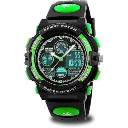 Digital sportsklokke for barn, vanntett sportsklokke for gutter og jenter, elektronisk analog kvartsklokke for barn - JA (FMY)