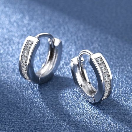 925 Sterling Silver Smycken Kvinnor Mode Söt Tiny Clear Crystal CZ Stud örhängen Present för flickor Tonåringar Lady Present