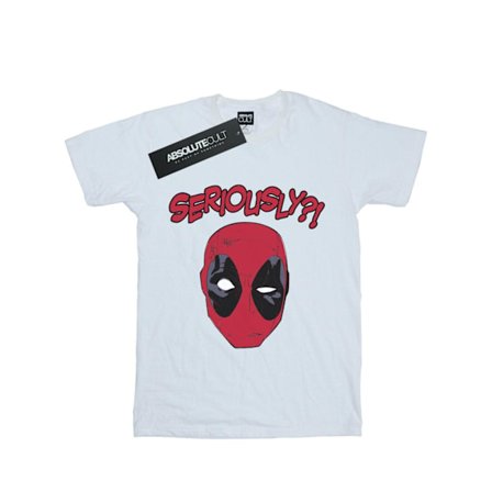 Deadpool Dam/Damer Allvarligt Bomull Pojkvän T-shirt L Vit