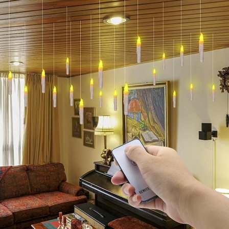 Flamlösa LED-batteridrivna ljus med fjärrkontroll och timer