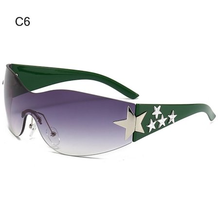 Y2K Solglasögon Star Wrap Around Solglasögon för cykelresor