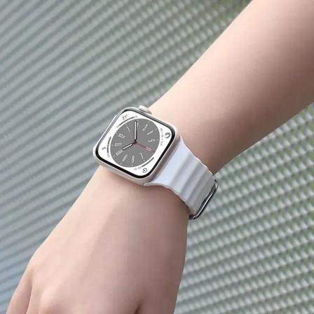 Oceanrem För Apple Watch Ultra 49mm band 44mm 45mm 40mm 41mm 42mm silikon Original 1:1 armband iWatch series 8 7 6 5 4 3 se 02-White 42mm 44mm 45mm 