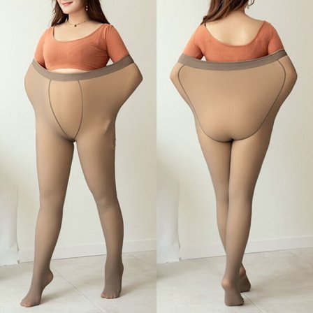 Plus Size Fake Translucent Varm Fleece Strumpbyxor Vintertights
